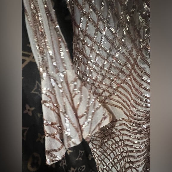 Javoni Dress sequin,mesh and sparkles dress size M gold - Picture 11 of 12